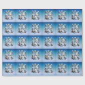 Winterlicher gemütlicher Schneemann Geschenkpapier (Flach)