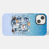 Winterlicher gemütlicher Schneemann iPhone Hülle (Rückseite (Horizontal))