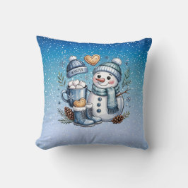 Winterlicher gemütlicher Schneemann Kissen