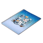 Winterlicher gemütlicher Schneemann Notizblock (Linke Seite)
