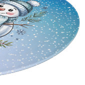 Winterlicher gemütlicher Schneemann Schneidebrett (Ecke)