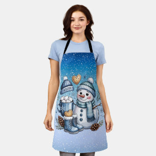 Winterlicher gemütlicher Schneemann Schürze
