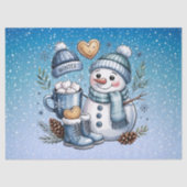 Winterlicher gemütlicher Schneemann Seidenpapier (Vorderseite)