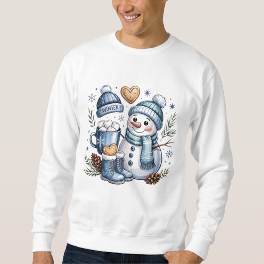 Winterlicher gemütlicher Schneemann  Sweatshirt (Vorderseite)