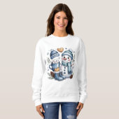 Winterlicher gemütlicher Schneemann Sweatshirt (Vorne ganz)