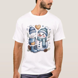 Winterlicher gemütlicher Schneemann T-Shirt