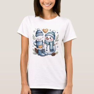 Winterlicher gemütlicher Schneemann  T-Shirt