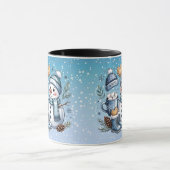 Winterlicher gemütlicher Schneemann Tasse (Zentrum)