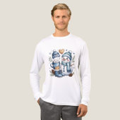 Winterlicher gemütlicher Schneemann Tri-Blend Shirt (Vorderseite komplett)