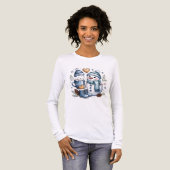 Winterlicher gemütlicher Schneemann Tri-Blend Shirt (Vorderseite voll)