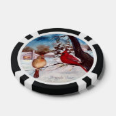 Winterlicher Kardinal in Ruhe Pokerchips (Einzeln)