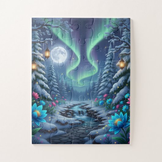 Winterlicher Mystischer Garten Puzzle (Vertikal)