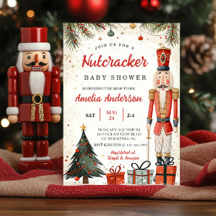 Winterlicher Nussknacker-Christkindl-Schwangerscha Einladung