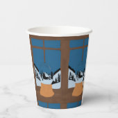 Winterlicher Papiertasse Schneekugel Pappbecher (Rückseite)