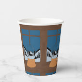 Winterlicher Papiertasse Schneekugel Pappbecher (Vorderseite)