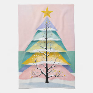 Winterlicher Pastellschimmer Geschirrtuch