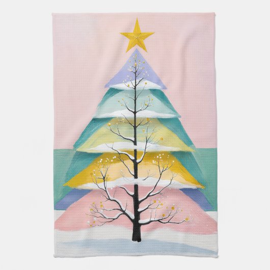 Winterlicher Pastellschimmer Geschirrtuch (Vertikal)