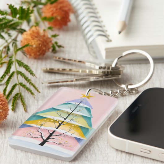 Winterlicher Pastellschimmer Schlüsselanhänger (Vorderseite rechts)