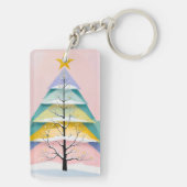 Winterlicher Pastellschimmer Schlüsselanhänger (Rückseite)