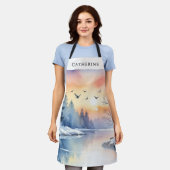 Winterlicher personalisierter Küchen-Schneeseen fü Schürze (Getragen)