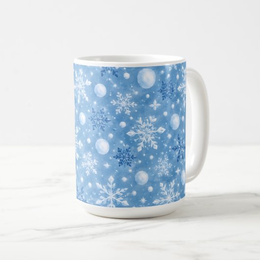 Winterlicher Schnee Kaffeetasse (VorderseiteRechts)