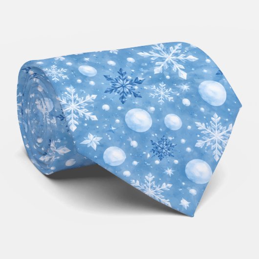 Winterlicher Schnee Krawatte (Gerollt)
