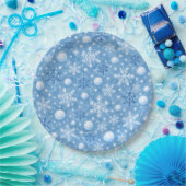 Winterlicher Schnee Pappteller (Party)