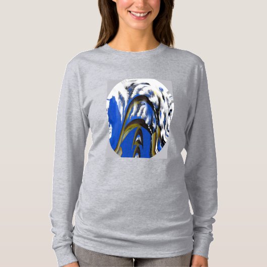 Winterlicher Schnee und Himmel trendy T-Shirt (Vorderseite)