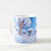 Winterlicher Schneebaum Kaffeetasse (Vorderseite Links)