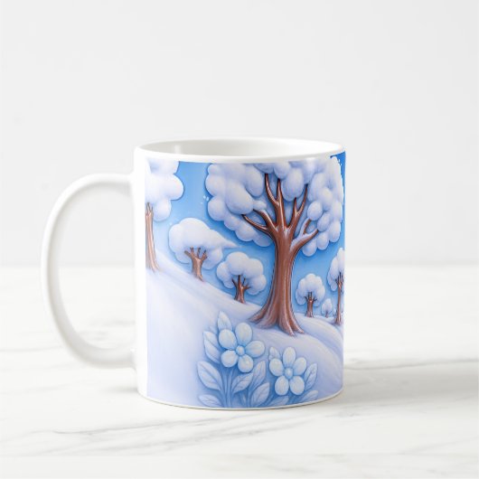 Winterlicher Schneebaum Kaffeetasse (Links)