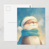 Winterlicher Seeotter-Blauer Schal Postkarte (Vorne/Hinten)