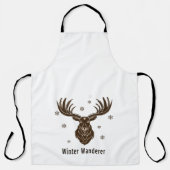 Winterlicher Wanderer Rustikaler Hirsch | Majestät Schürze (Vorderseite)