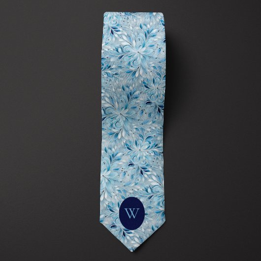 Winterliches Blumenmonogramm Krawatte