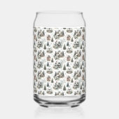 Winterliches Cottage-Schneefallmuster Dosenglas (Vorderseite)