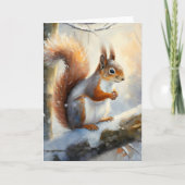 Winterliches Eichhörnchen in moderner Kunst Karte (Vorderseite)