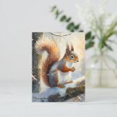 Winterliches Eichhörnchen in moderner Kunst Postkarte (Stehend Vorderseite)