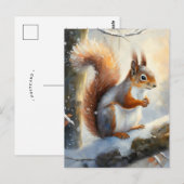 Winterliches Eichhörnchen in moderner Kunst Postkarte (Vorne/Hinten)