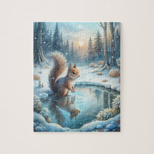 Winterliches Eichhörnchen-Rätsel Puzzle