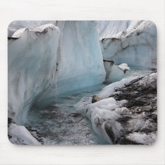 Winterliches Eis und Schnee - Gletscherfluss Mousepad (Vorne)