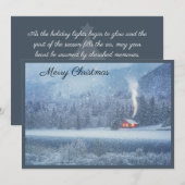 Winterliches Ferienhaus am See Feiertagskarte (Vorne/Hinten)