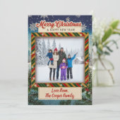 Winterliches frohes Weihnachtsfest & ein glücklich Feiertagskarte (Stehend Vorderseite)