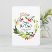 Winterliches Laub-Save-the-Date-Karte Save The Date (Stehend Vorderseite)