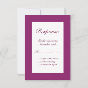 Winterliches Magenta RSVP Karte