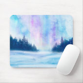 Winterliches Nordlicht Mousepad (Mit Mouse)
