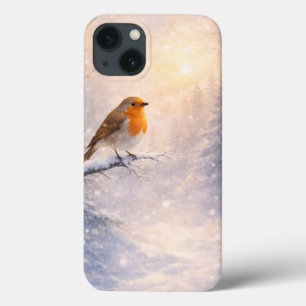 Winterliches Wasserfarbenbild eines Rotkehlchens a Case-Mate iPhone Hülle