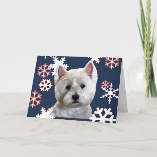 WINTERLICHES WESTIE FEIERTAGSKARTE (Vorderseite)