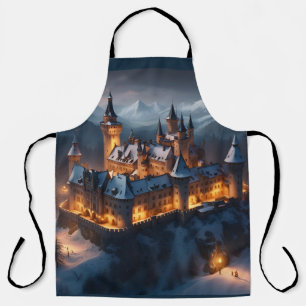 Winterliches Zaubererschloss  Schürze