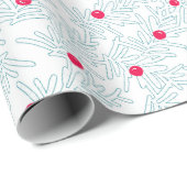 Winterliches Zweigmuster | Minimaler Kiefernzweig  Geschenkpapier (Rolleneckpunkt)