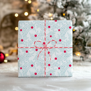 Winterliches Zweigmuster   Minimaler Kiefernzweig  Geschenkpapier