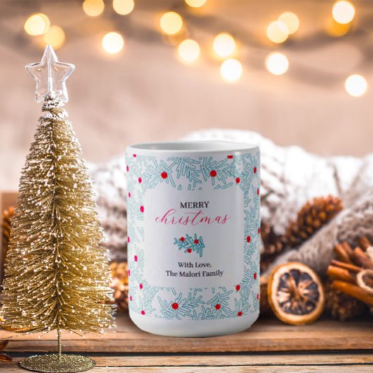 Winterliches Zweigmuster | Minimaler Kiefernzweig  Kaffeetasse